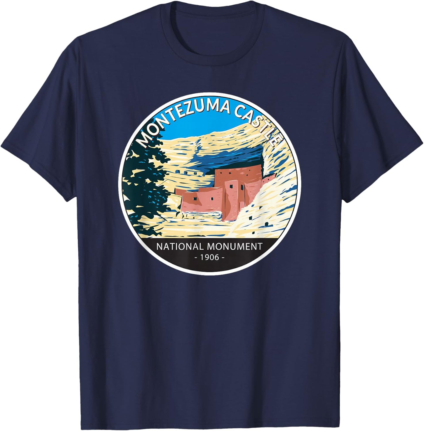 Montezuma Castle National Monument Arizona Vintage T-Shirt - T-Shirt | Navy
