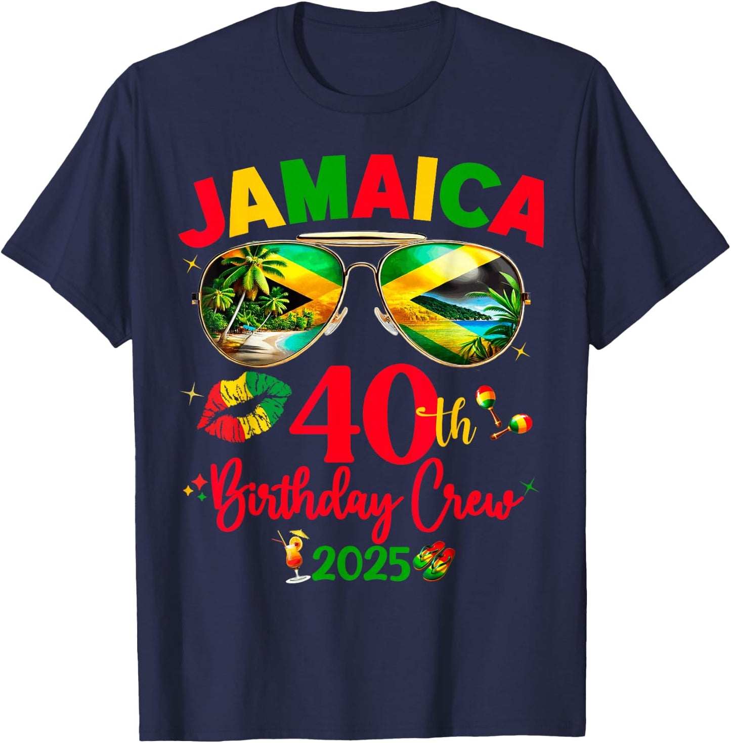 Jamaica 50th Birthday Trip 2025 T-Shirt - T-Shirt | Navy
