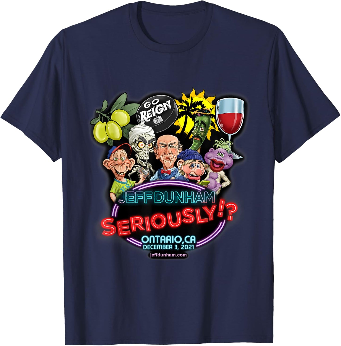 Jeff Dunham Ontario, CA T-Shirt - T-Shirt | Navy