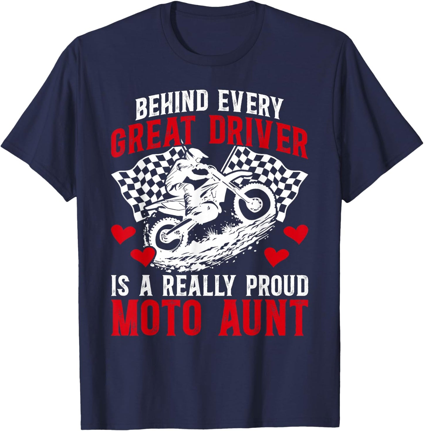 Proud Moto Aunt Motocross Rider Aunt Motocross Aunt T-Shirt - T-Shirt | Navy