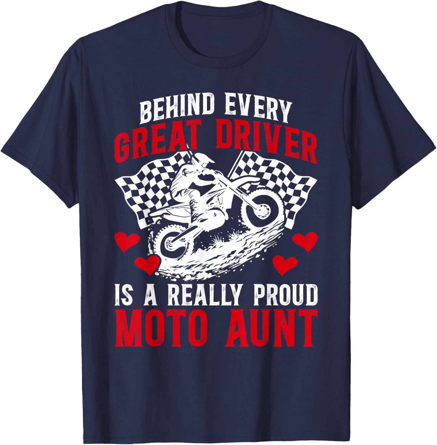 Proud Moto Aunt Motocross Rider Aunt Motocross Aunt T-Shirt - T-Shirt | Navy