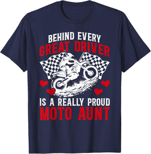 Proud Moto Aunt Motocross Rider Aunt Motocross Aunt T-Shirt - T-Shirt | Navy