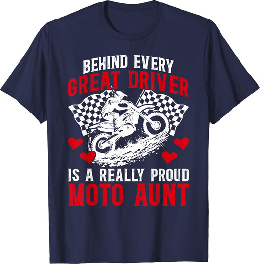 Proud Moto Aunt Motocross Rider Aunt Motocross Aunt T-Shirt - T-Shirt | Navy