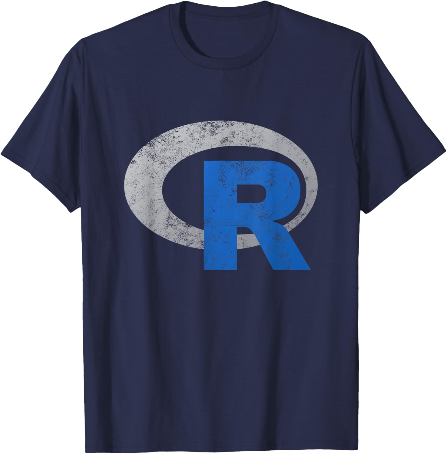 R Logo Programming Vintage Data Science Statistics T-Shirt - T-Shirt | Navy