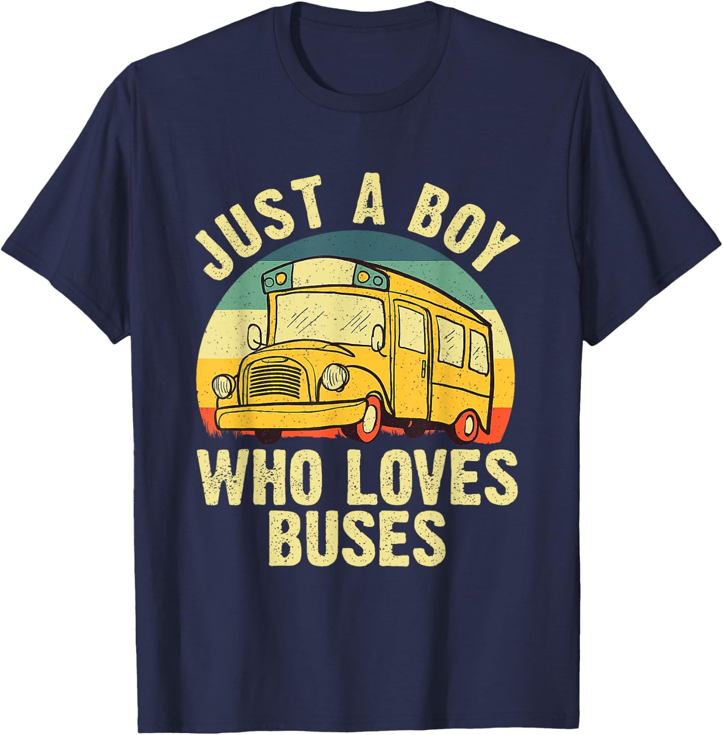 Best School Bus For Boys Kids Toddler Yellow Bus Lover Buses T-Shirt - T-Shirt | Navy