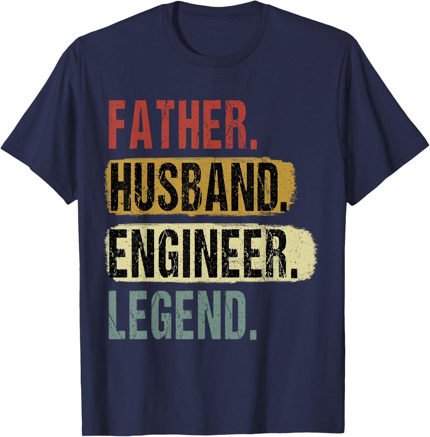 Father Husband Engineer Legend Vintage Dad Father's Day T-Shirt - T-Shirt | Navy