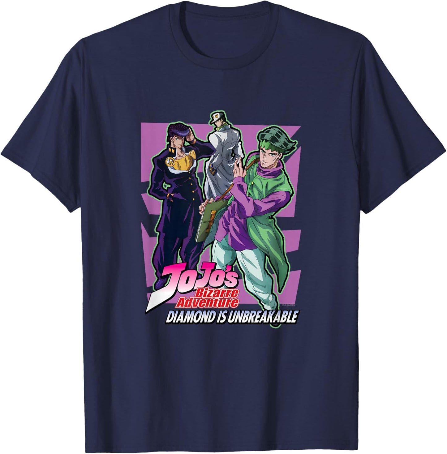 JoJo Diamond is Unbreakable Group Pose Josuke Rohan & Jotaro T-Shirt - T-Shirt | Navy