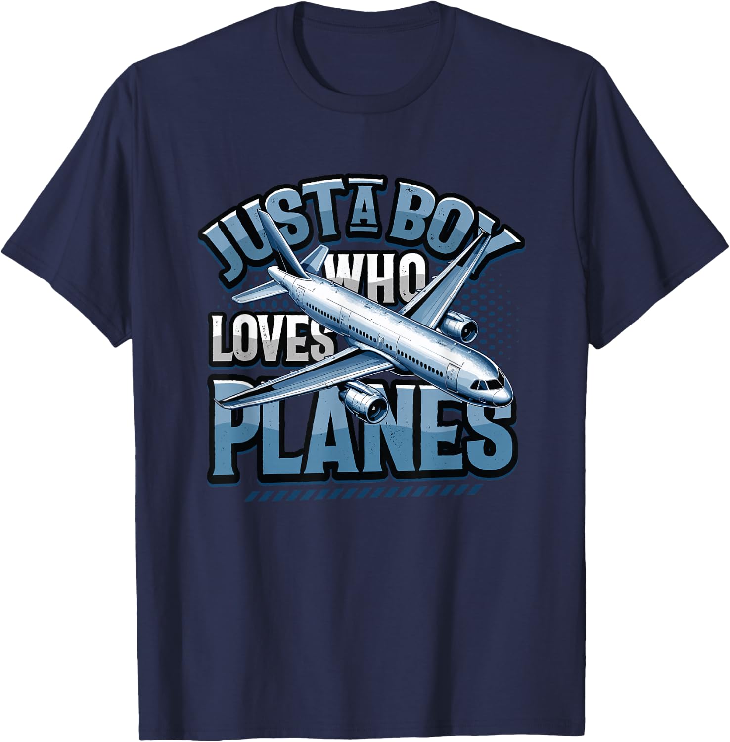 Just A Boy Who Loves Planes T-Shirt - T-Shirt | Navy