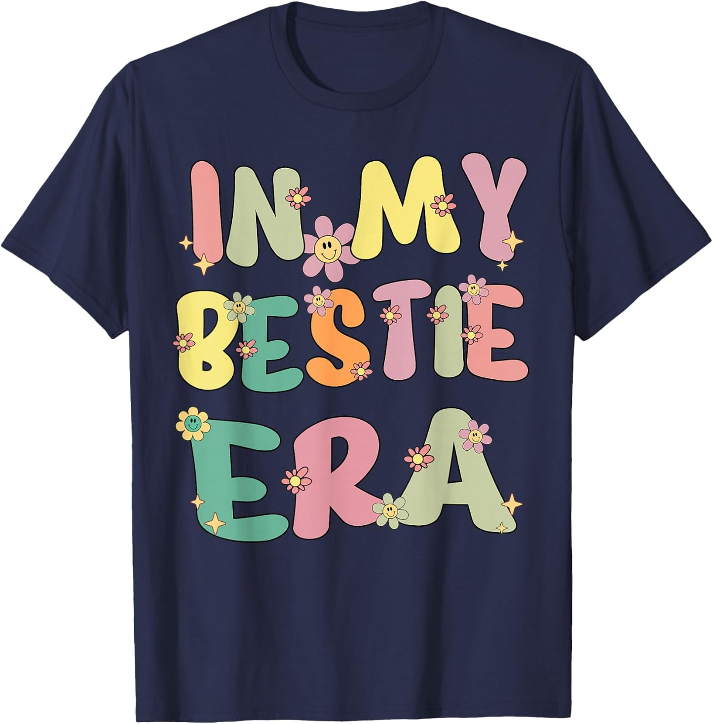 In My Bestie Era Retro Groovy Cute BFF Best friends Matching T-Shirt - T-Shirt | Navy