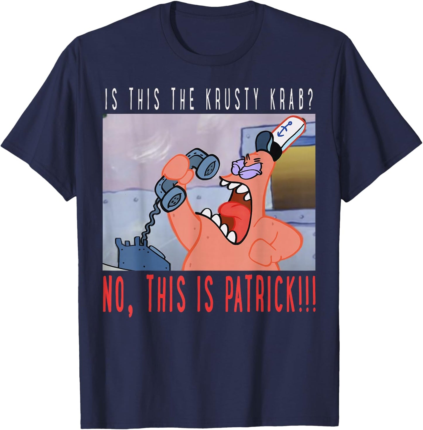 Spongebob Squarepants No This is Patrick Small T-Shirt - T-Shirt | Navy
