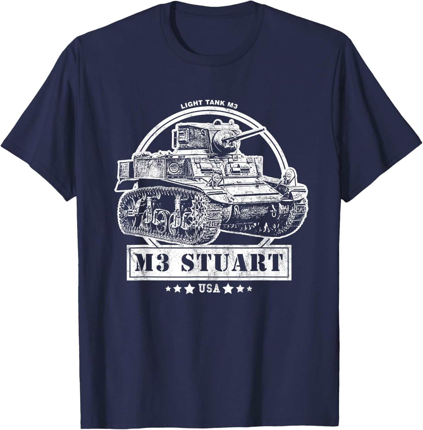 M3 Stuart - WW2 Tank T-Shirt - T-Shirt | Navy