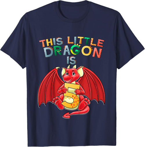 Kids This Little Dragon Is 5 Dragon 5th Birthday 5 Year Old Boy