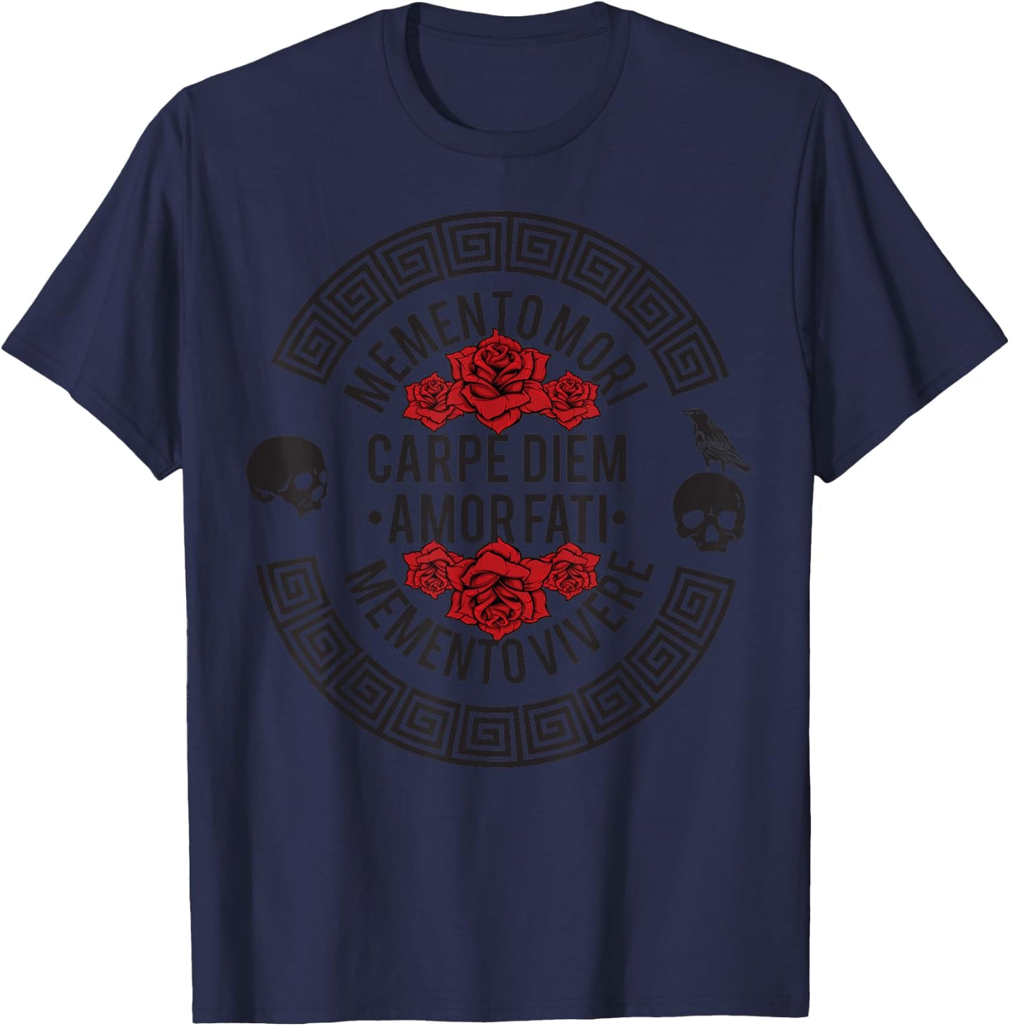 Stoicism Quote, Stoic Philosophy, Amor Fati, Memento Mori T-Shirt - T-Shirt | Navy