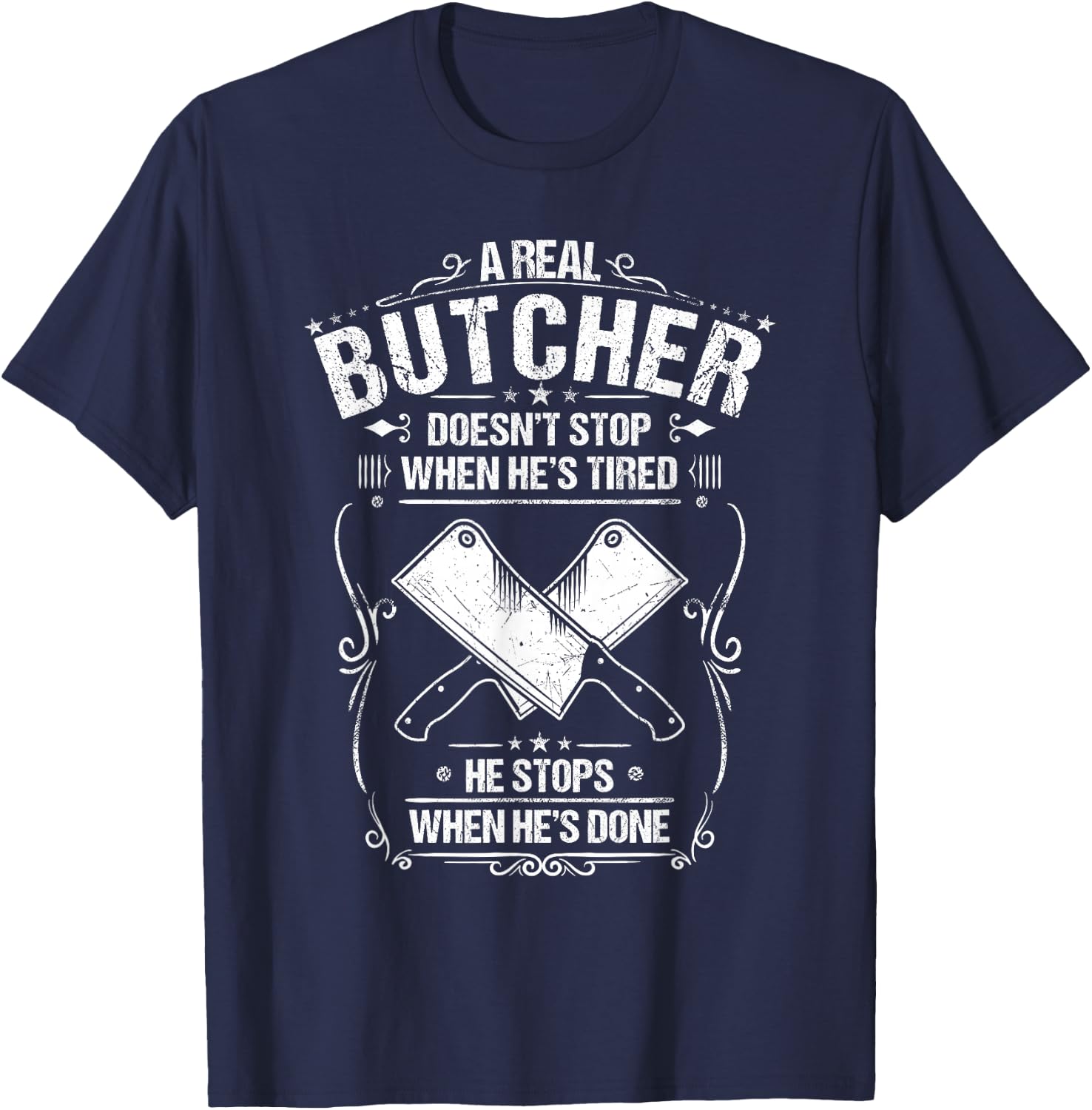 Butchery When He's Done Butcher T-Shirt - T-Shirt | Navy