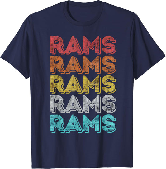 Vintage Retro Rams T-Shirt - T-Shirt | Navy