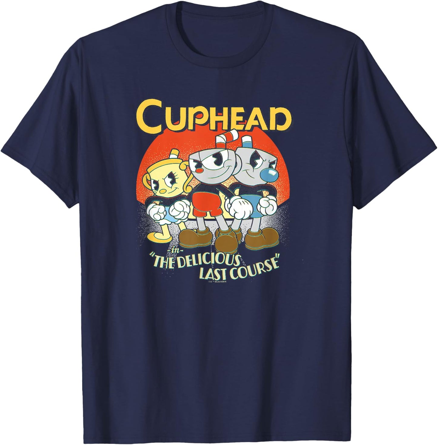 Cuphead: The Delicious Last Course Group Poster T-Shirt - T-Shirt | Navy