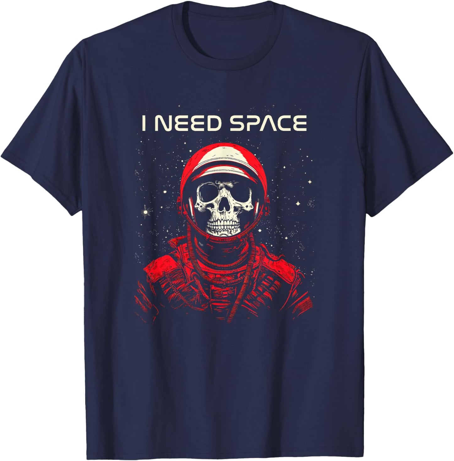 I Need Space Skeleton Skull Astronaut T-Shirt - T-Shirt | Navy