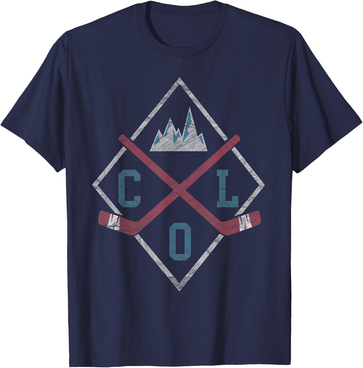 Colorado Ice Hockey Rocky Mountains Wintersports T-Shirt - T-Shirt | Navy