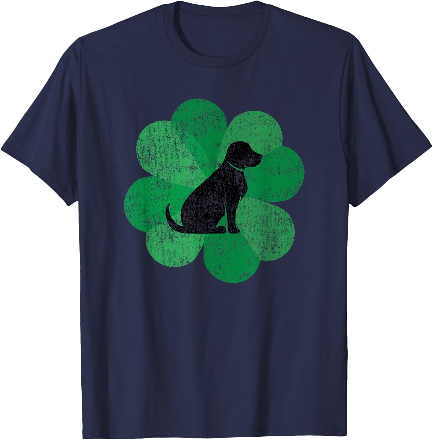 Black Lab St. Patrick's Day - Retro Labrador Retriever T-Shirt - T-Shirt | Navy