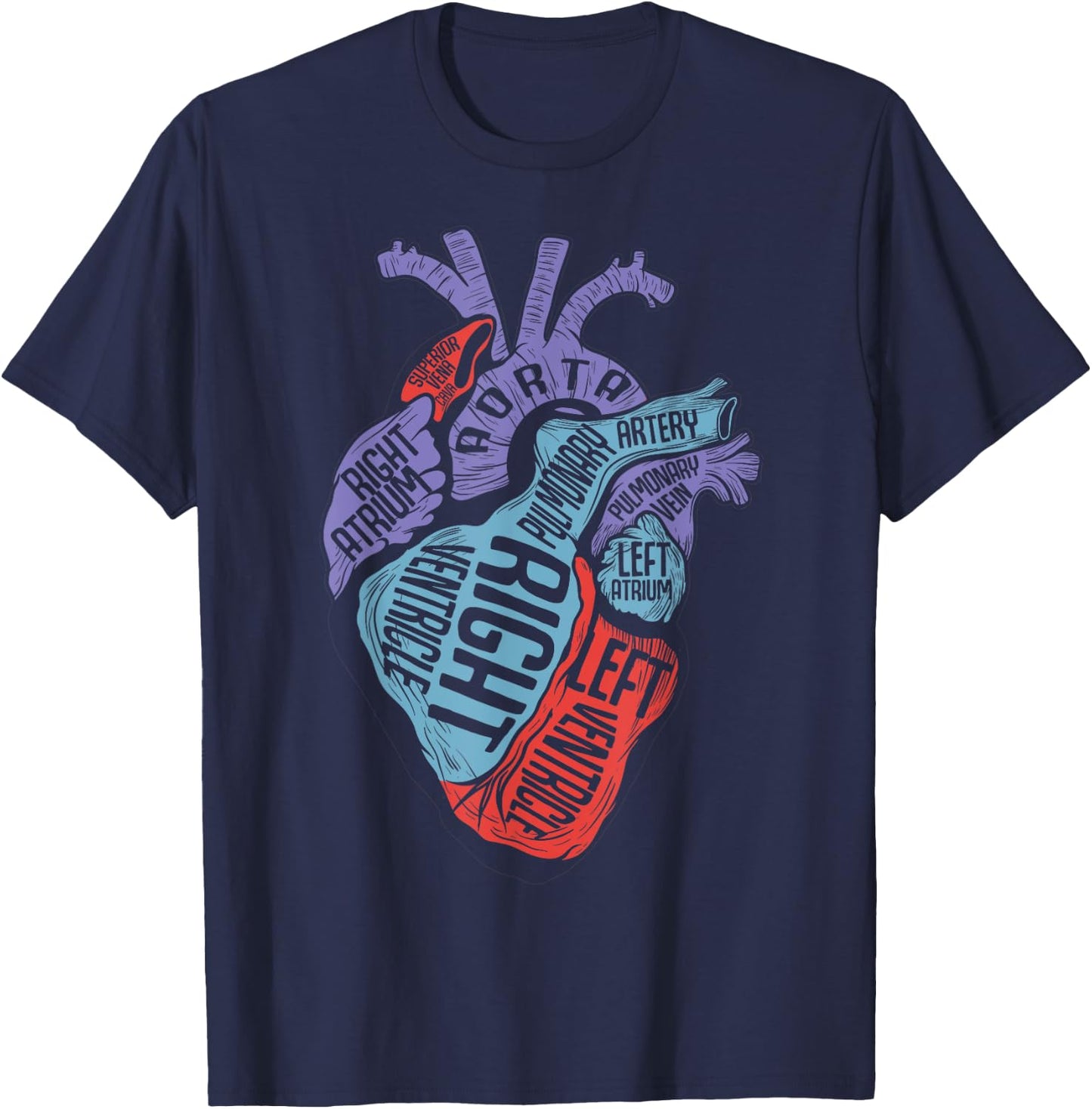 Heart Specialist Anatomy Doctor Medical Biology T-Shirt - T-Shirt | Navy