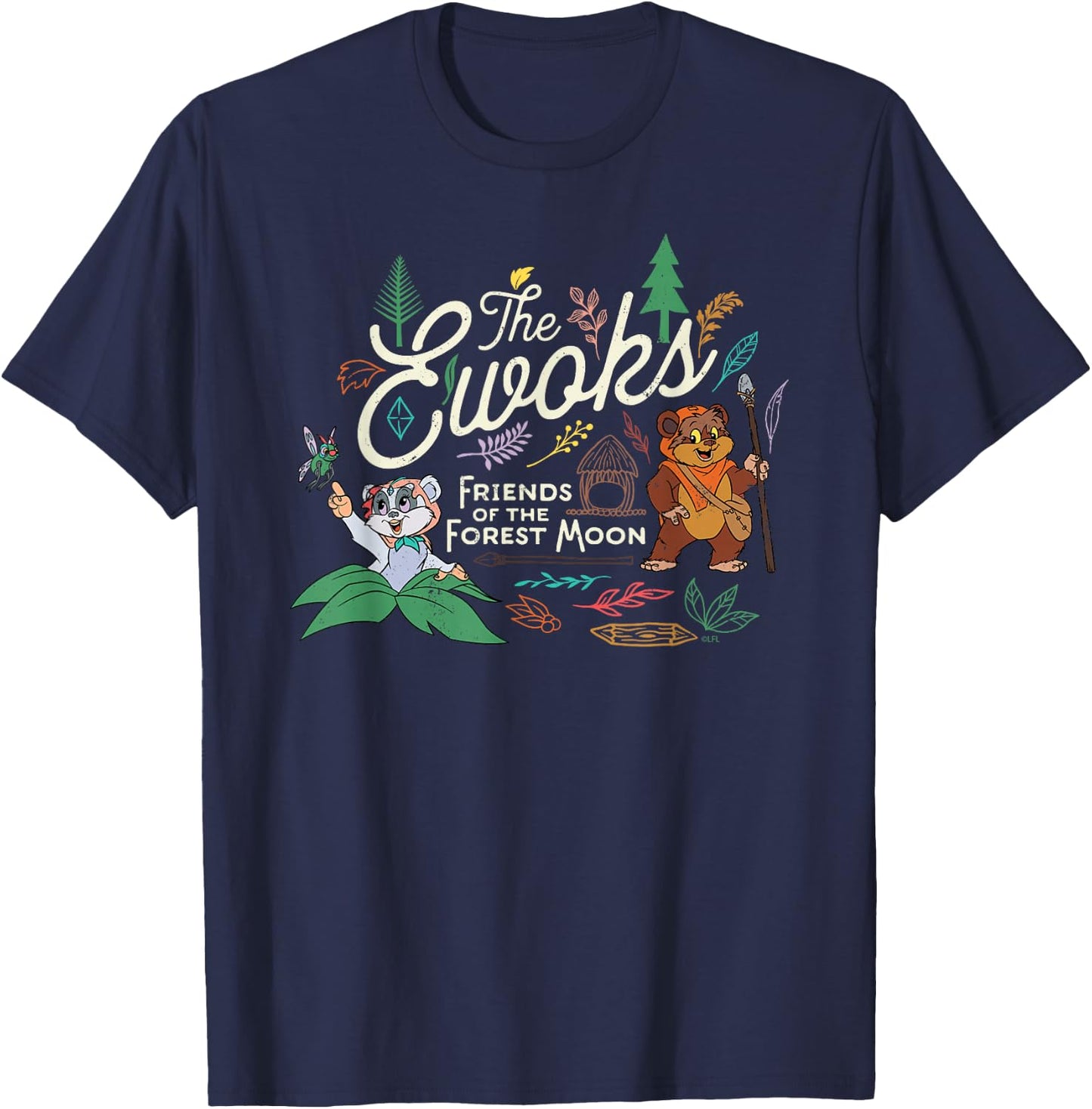 Star Wars The Ewoks Friends of the Forest Moon T-Shirt - T-Shirt | Navy