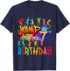Let's Jump It's My 7th Birthday Trampoline Bday Matching T-Shirt - T-Shirt | Navy