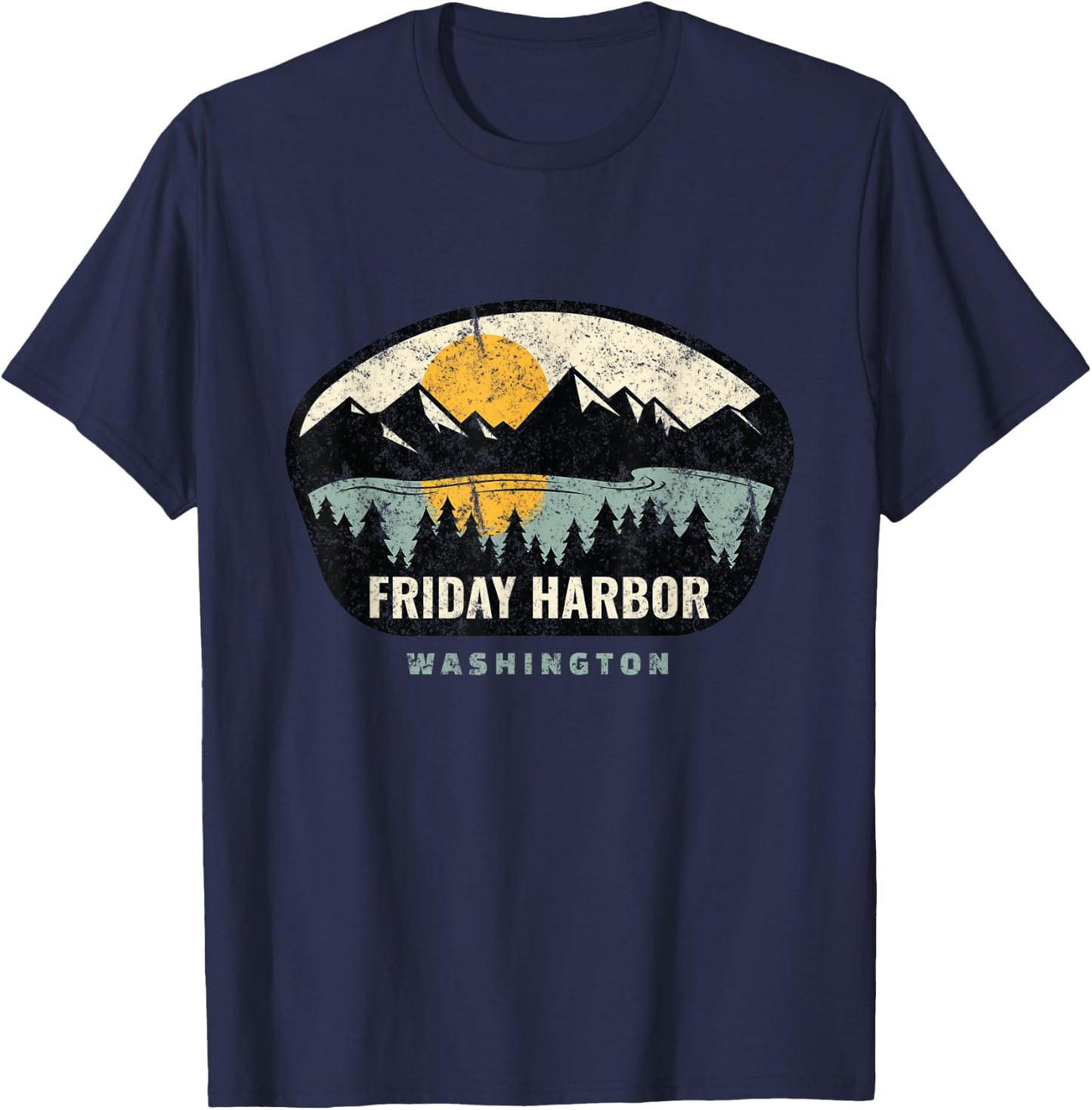 Friday Harbor Washington, Outdoors, San Juan Vacation Gifts T-Shirt - T-Shirt | Navy
