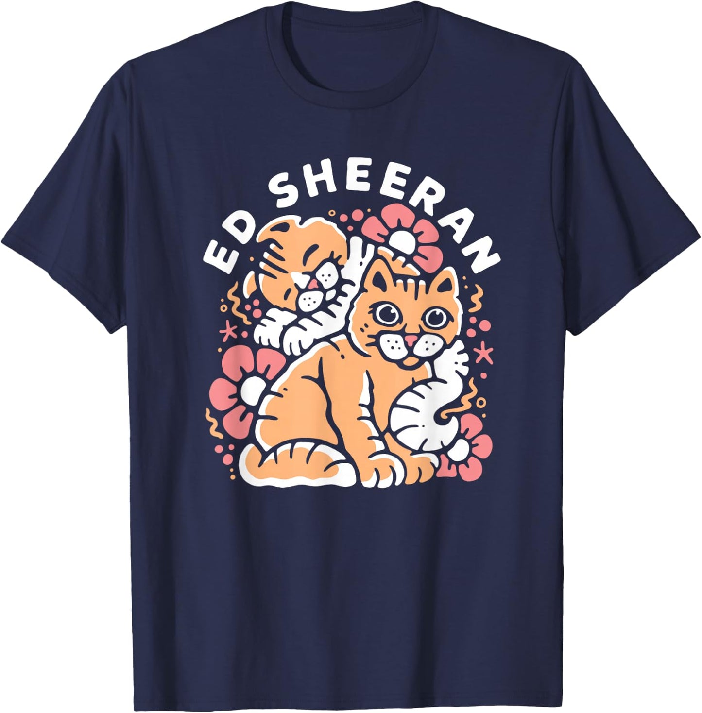 Ed Sheeran Cats T-Shirt - T-Shirt | Navy