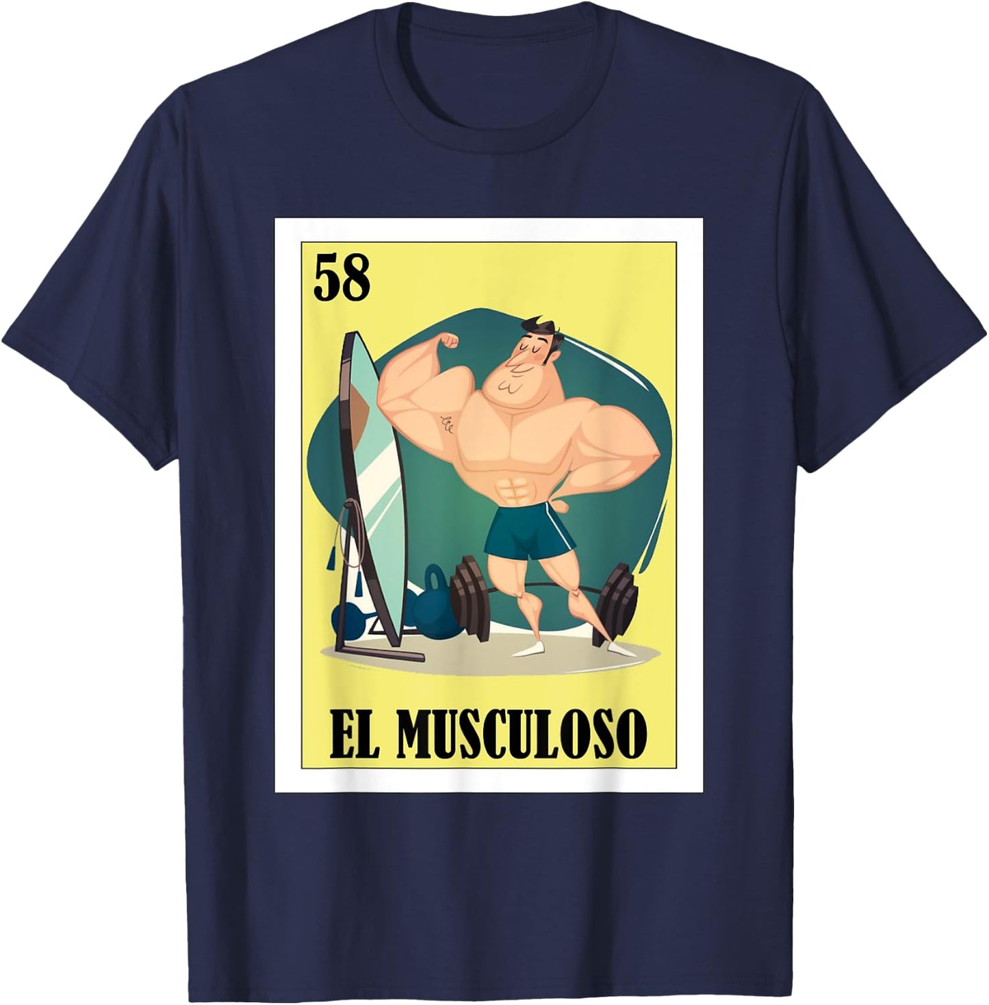 Funny Mexican Design for Fit Guys - El Musculoso T-Shirt - T-Shirt | Navy