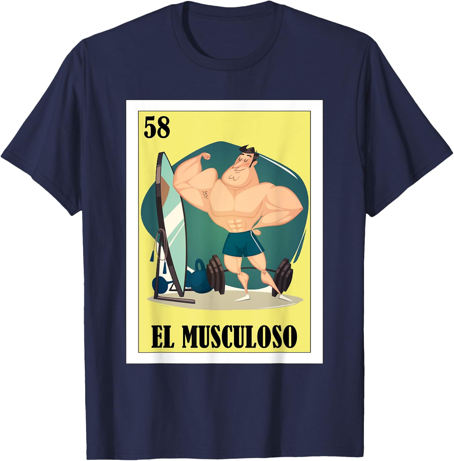 Funny Mexican Design for Fit Guys - El Musculoso T-Shirt - T-Shirt | Navy