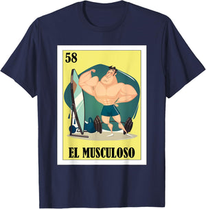 Funny Mexican Design for Fit Guys - El Musculoso T-Shirt - T-Shirt | Navy