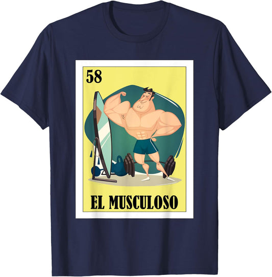 Funny Mexican Design for Fit Guys - El Musculoso T-Shirt - T-Shirt | Navy