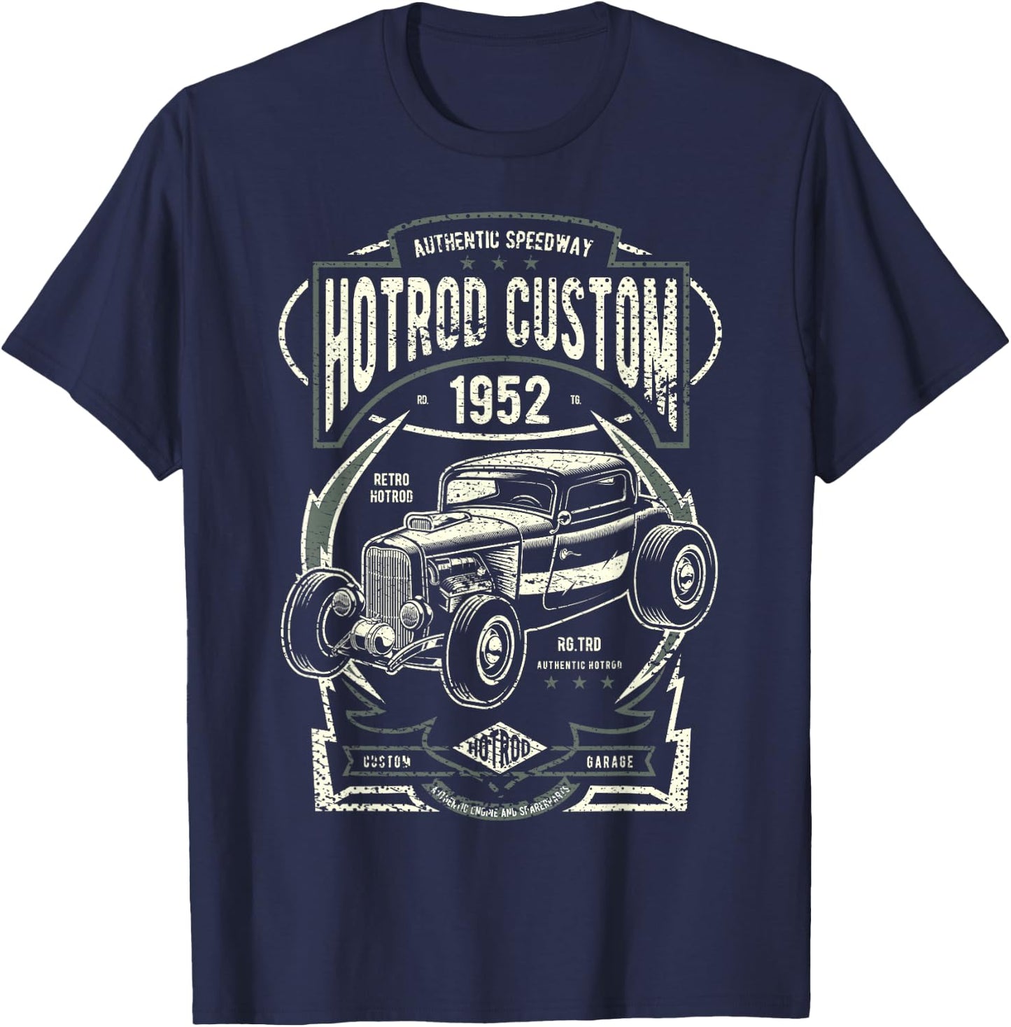 Vintage Hot Rod Custom Men Classic Car T-Shirt - T-Shirt | Navy