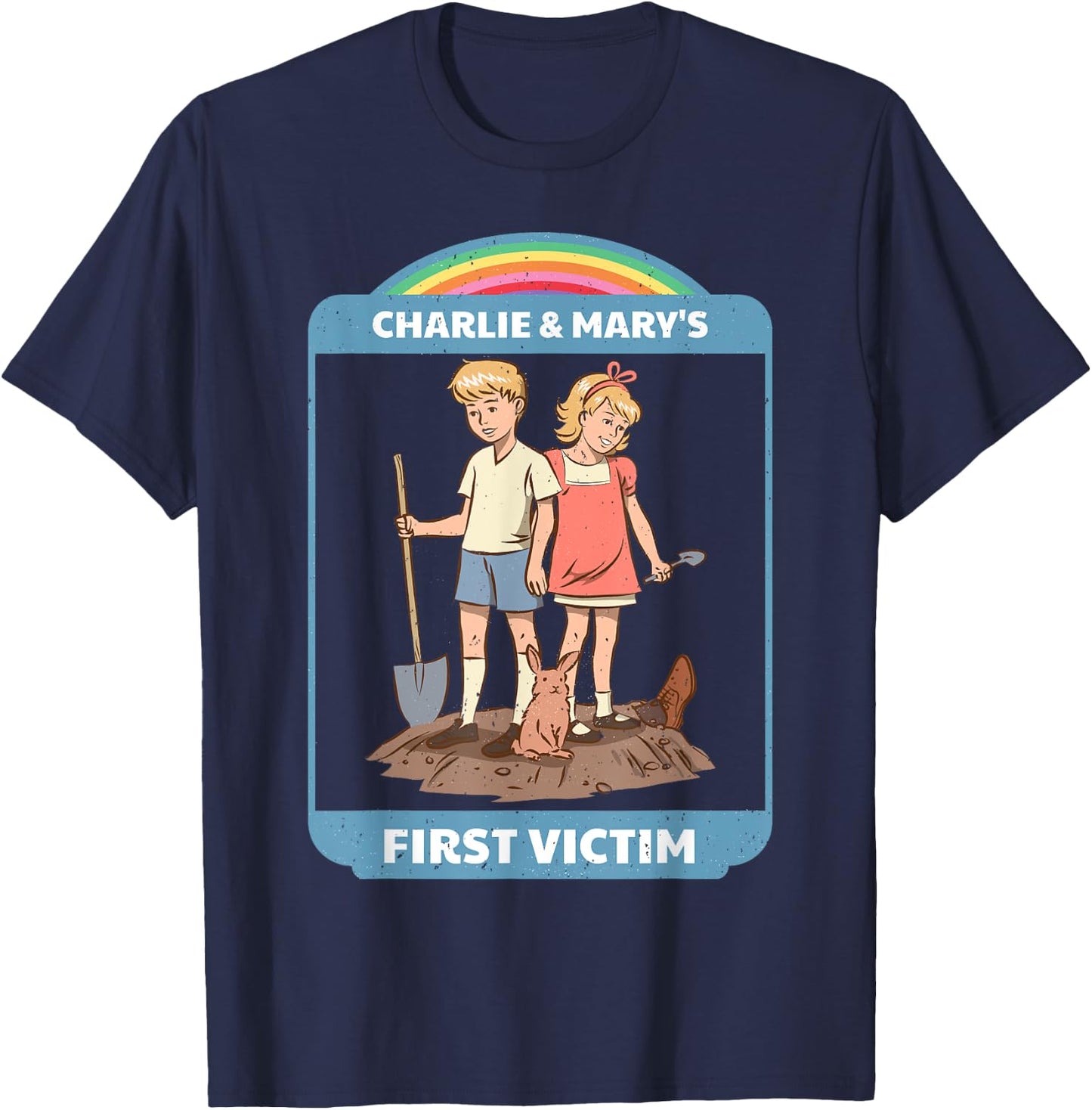 Horror Fun Dark Sarcastic Humor Funny Sacrifice Men Women T-Shirt - T-Shirt | Navy