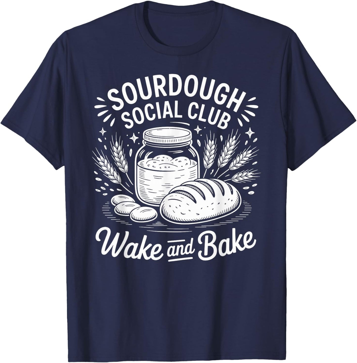 Sourdough Social Club wake And Bake T-Shirt - T-Shirt | Navy