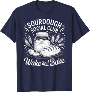 Sourdough Social Club wake And Bake T-Shirt - T-Shirt | Navy