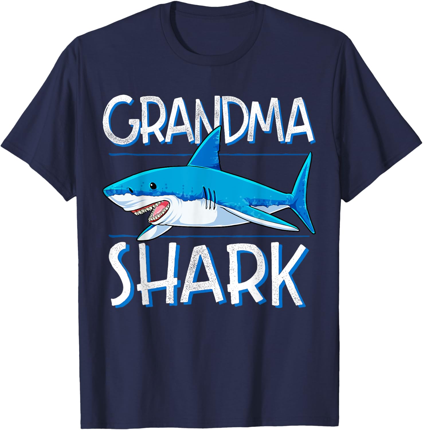 Grandma Shark T Shirt Family Matching Women Jawsome Gift T-Shirt - T-Shirt | Navy