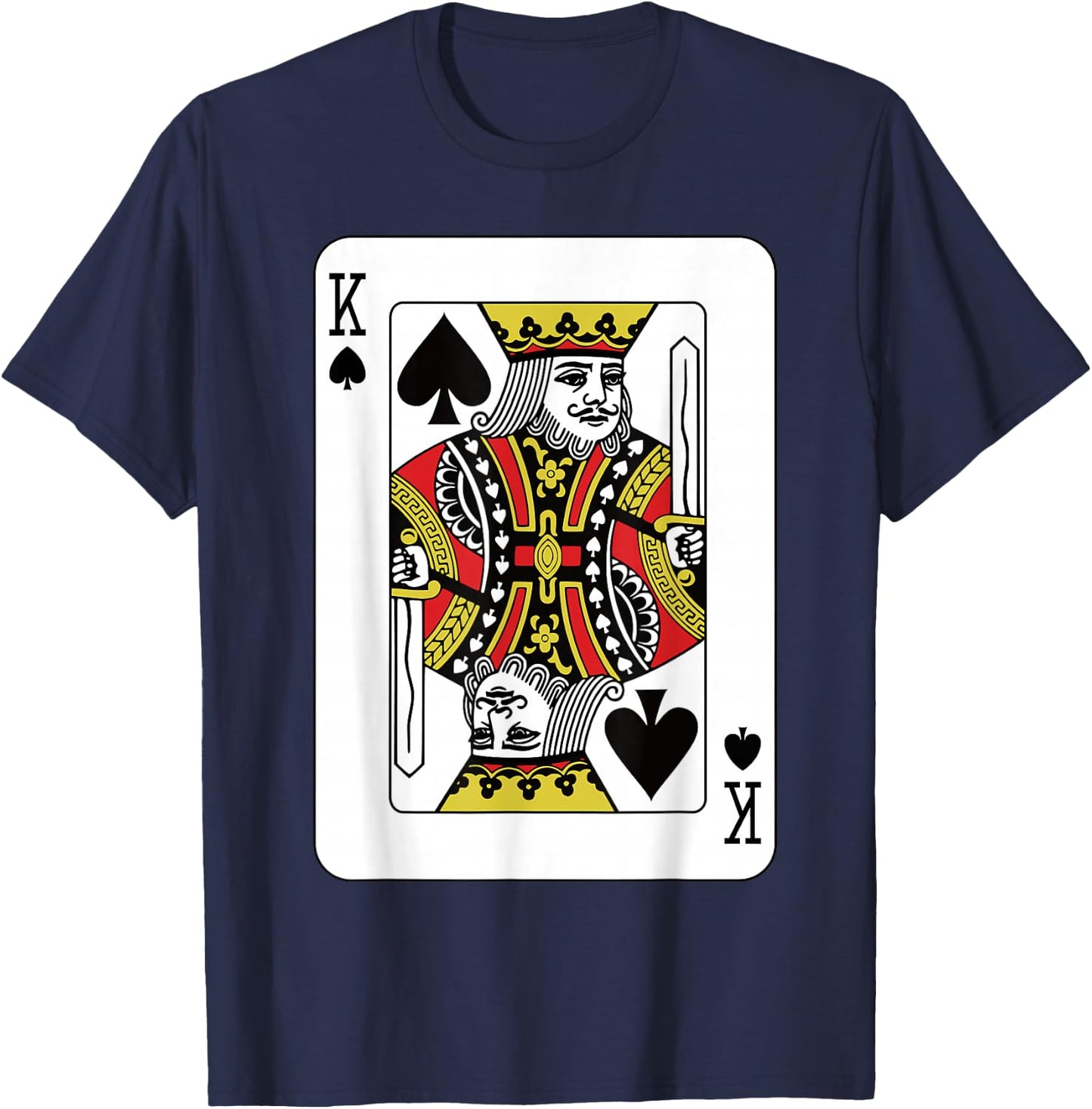 Spades King Playing Card Poker T-Shirt - T-Shirt | Navy