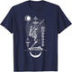Black Sun Praying Skeleton - Occult Sacred Geometry T-Shirt - T-Shirt | Navy