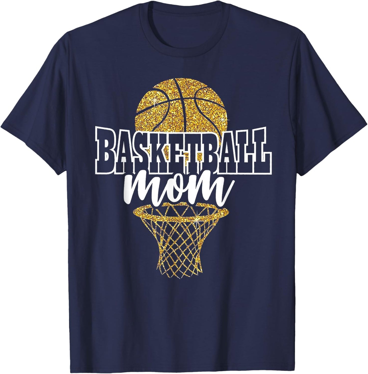 Basketball Mom Basket Hoop T-Shirt - T-Shirt | Navy