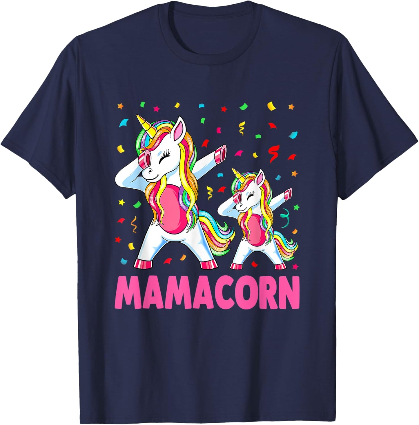 Mamacorn Unicorn Mom Baby Funny Mother's Day T-Shirt - T-Shirt | Navy