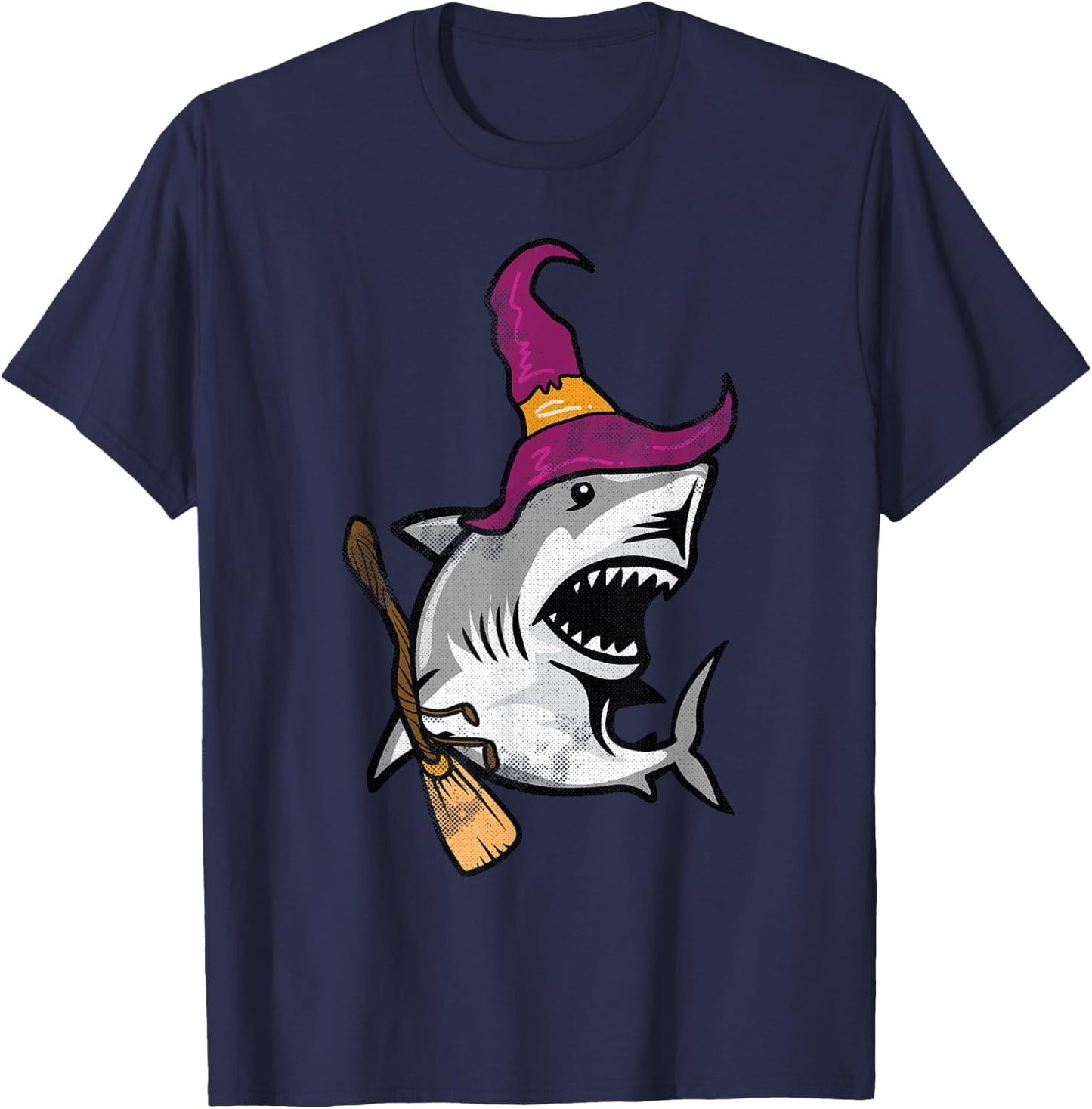 Shark Witch Lazy Halloween Costume Cute Sea Ocean Animal T-Shirt - T-Shirt | Navy