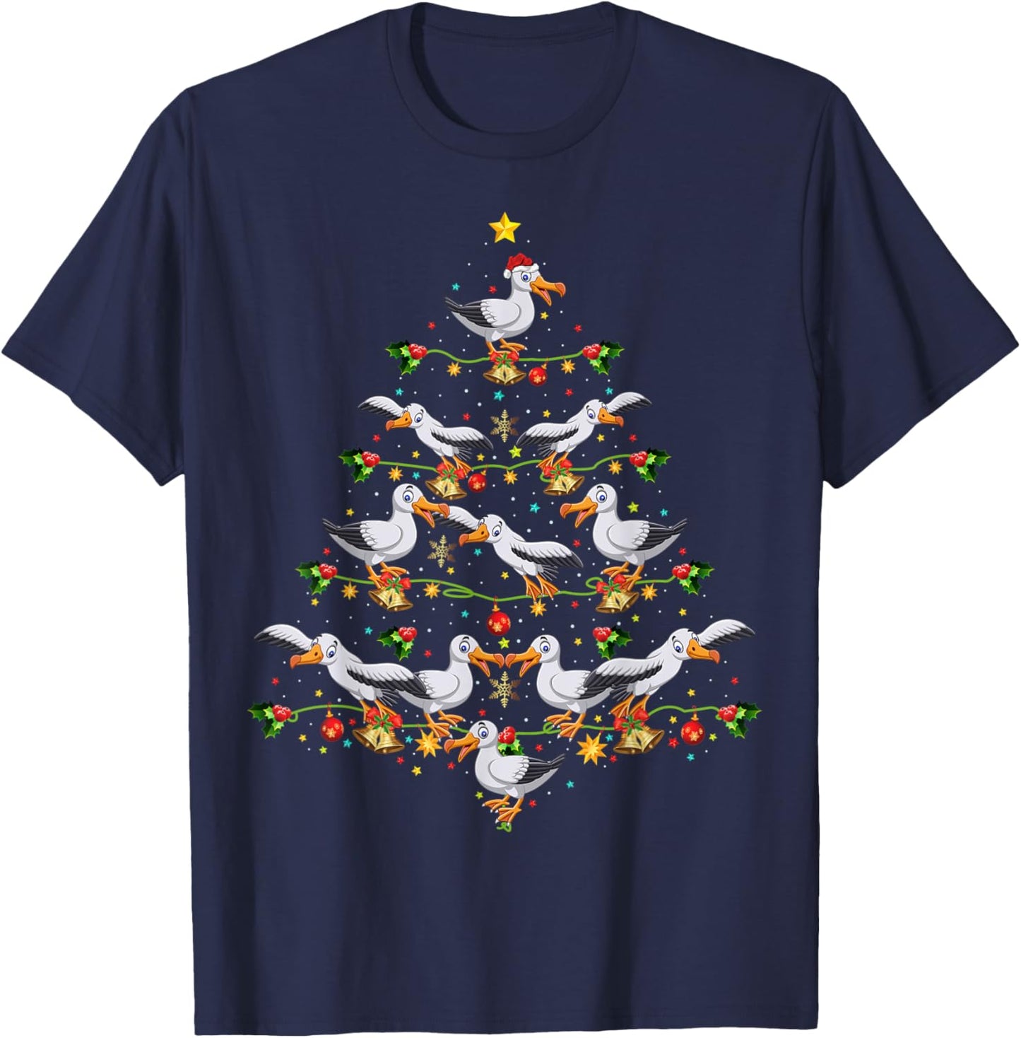 Albatrosses Bird Xmas Tree Gift Santa Albatrosses Christmas T-Shirt - T-Shirt | Navy