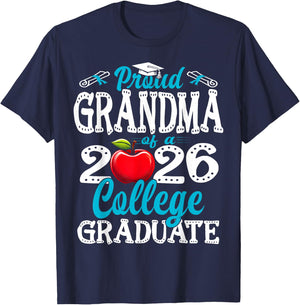 Proud Grandma of A 2026 College Graduate Graduation T-Shirt - T-Shirt | Navy
