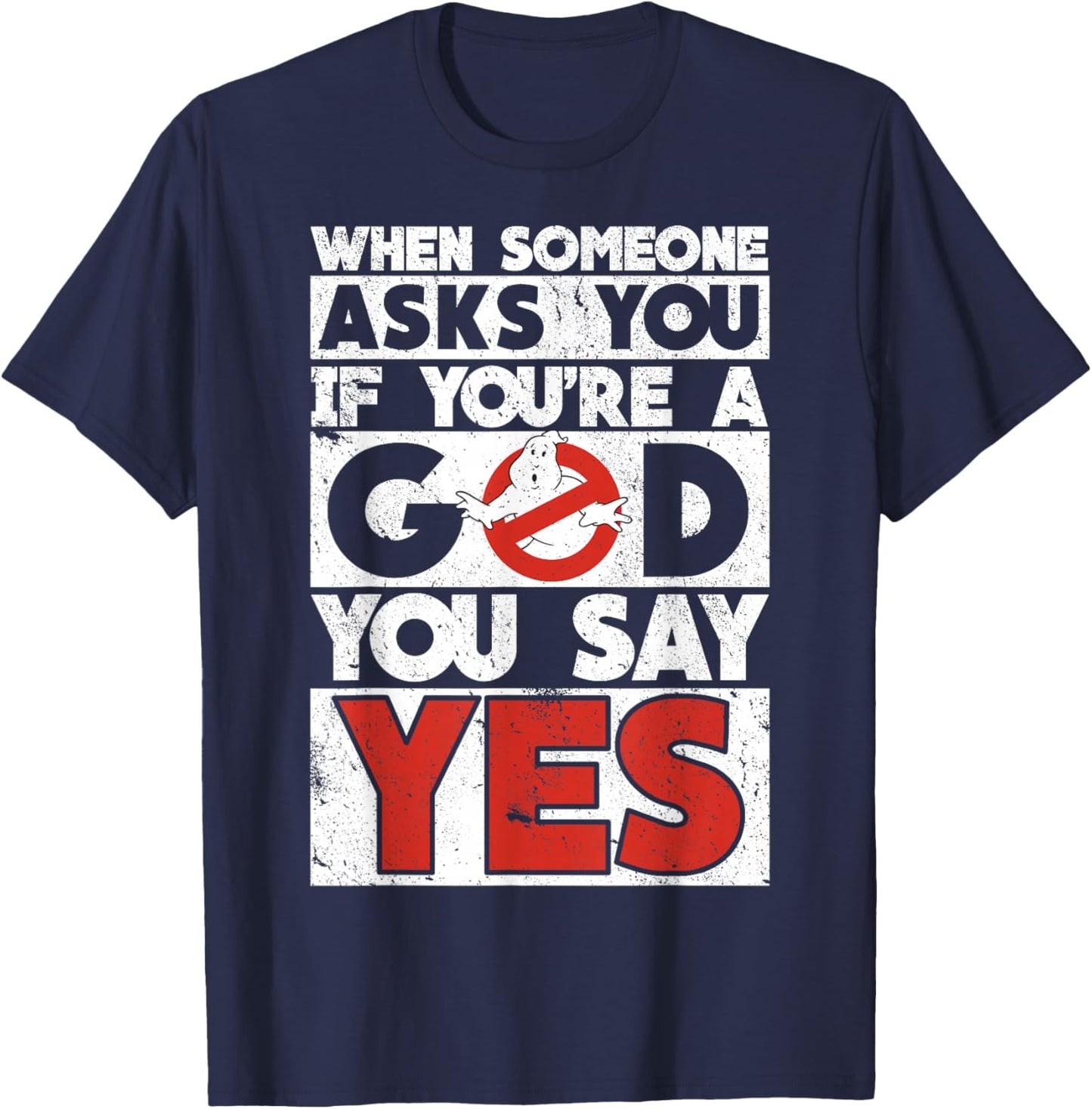 Ghostbusters Movie Quote Word Stack T-Shirt - T-Shirt | Navy