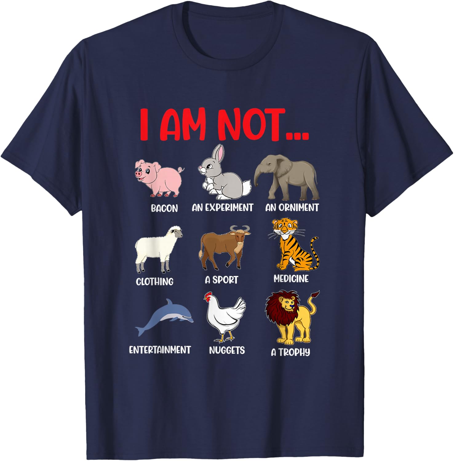 Animal Abuse Awareness "I am Not..." Animal Rights Activist T-Shirt - T-Shirt | Navy