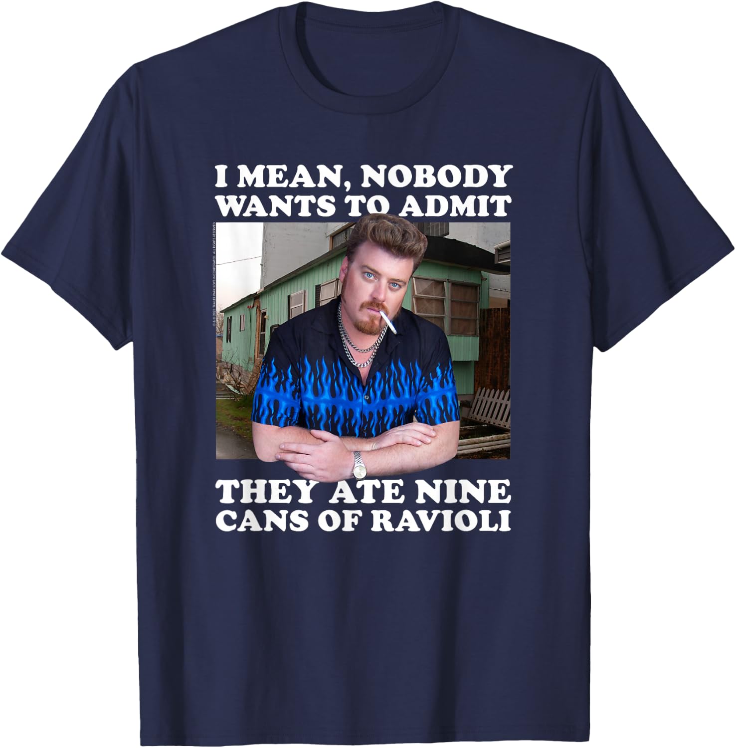 Ripple Junction x Trailer Park Boys Nine Cans of Ravioli T-Shirt - T-Shirt | Navy