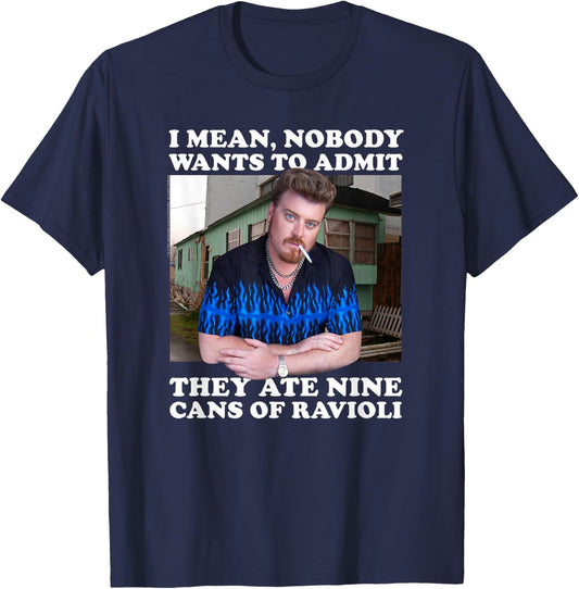 Ripple Junction x Trailer Park Boys Nine Cans of Ravioli T-Shirt - T-Shirt | Navy