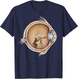 The Human Eye Eyeball Vintage Art Anatomy T-Shirt - T-Shirt | Navy