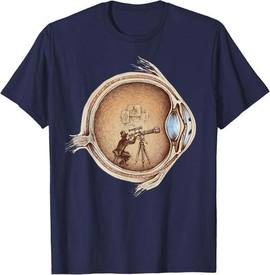 The Human Eye Eyeball Vintage Art Anatomy T-Shirt - T-Shirt | Navy
